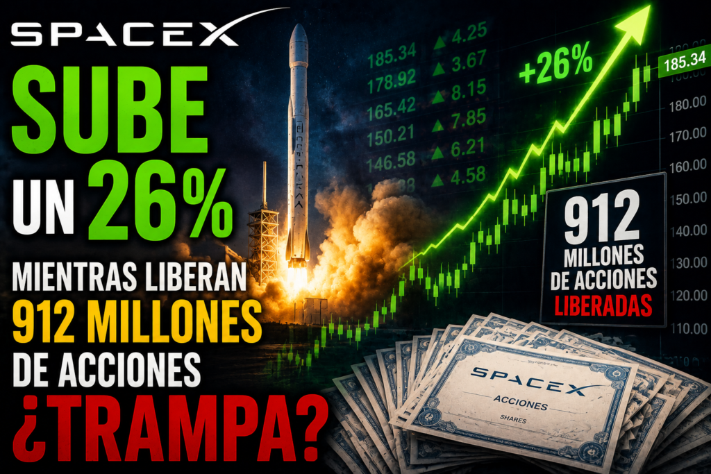 SpaceX sube un 26%… mientras liberan 912 millones de acciones. ¿Trampa?